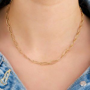 18k Gold 18" Paper Clip Chain